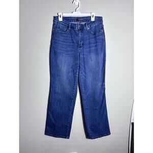 Judy Women's Blue Jeans Wide Leg High Waist Dark Wash Size 16W Stretch Denim